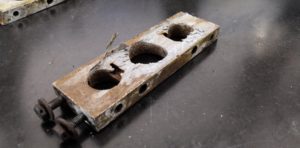 Corrosion found within the engine mount