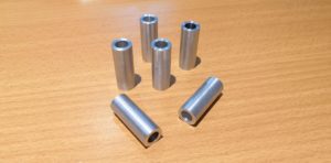 Completed spacer bushes